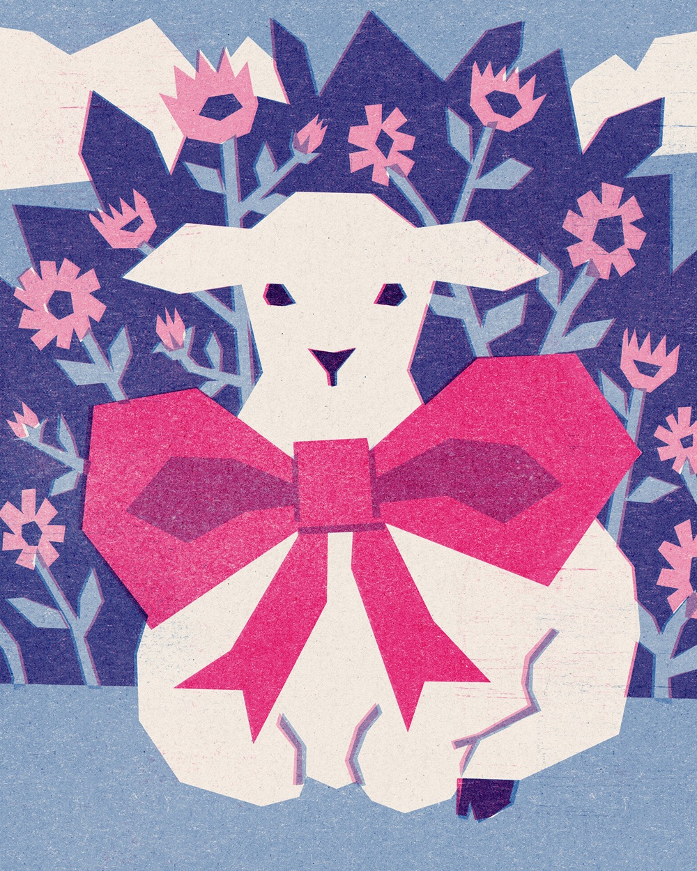Lamb with flowers